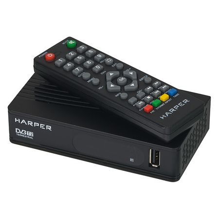 Ресивер DVB-T2 HARPER HDT2-1202, черный