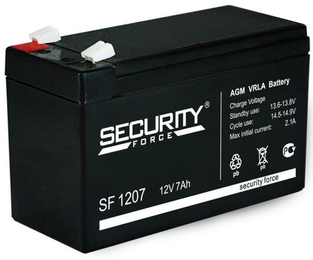 Аккумулятор 7,2 Ач 12 В для эхолотов Security Force SF 1207 фото 0